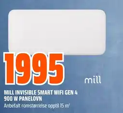 Coop Obs Mill invisible smart wifi gen 4 900 w panelovn tilbud