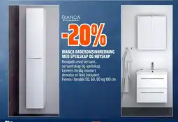 Coop Obs Bianca baderomsinnredning med speilskap og høyskap tilbud