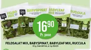 Kiwi FELDSALAT MIX, BABYSPINAT, BABYLEAF MIX, RUCCULA, NOK 16.9 tilbud