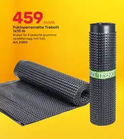 Byggmax Fuktsperrematte Trebolit 1x10 m, NOK 459 tilbud
