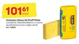 Byggmax Isolasjon Glava 34 Proff Plate, NOK 101.61 tilbud