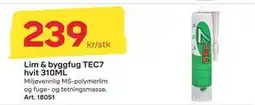 Byggmax Lim & byggfug TEC 7 hvit 310ML, NOK 239 tilbud
