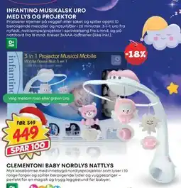 Extra Leker INFANTINO MUSIKALSK URO MED LYS OG PROJEKTOR, NOK 449 tilbud