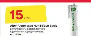 Byggmax Akrylfugemasse Hvit Midun Basic, NOK 15 tilbud