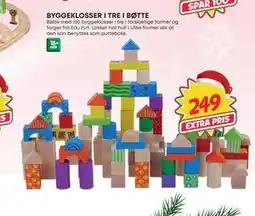 Extra Leker BYGGEKLOSSER I TRE I BØTTE, NOK 249 tilbud