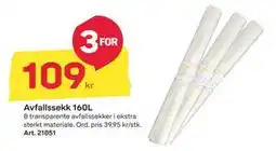 Byggmax Avfallssekk 160L, NOK 109 tilbud
