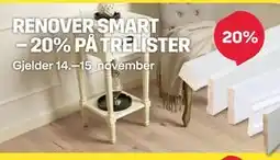 Byggmax RENOVER SMART – 20% PÅ TRELISTER tilbud
