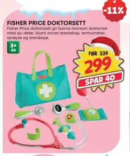 Extra Leker FISHER PRICE DOKTORSETT, NOK 299 tilbud