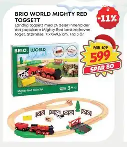 Extra Leker BRIO WORLD MIGHTY RED TOGSETT, NOK 599 tilbud