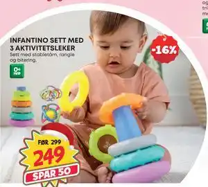 Extra Leker INFANTINO SETT MED 3 AKTIVITETSLEKER, NOK 249 tilbud