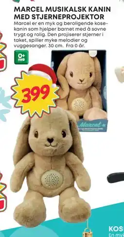 Extra Leker MARCEL MUSIKALSK KANIN MED STJERNEPROJEKTOR, NOK 399 tilbud