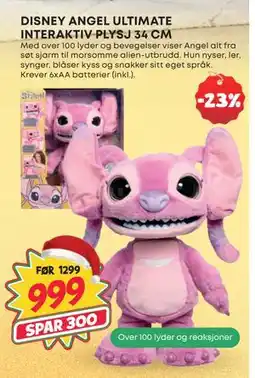 Extra Leker DISNEY ANGEL ULTIMATE INTERAKTIV PLYSJ 34 CM, NOK 999 tilbud