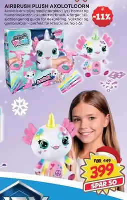 Extra Leker AIRBRUSH PLUSH AXOLOTLCORN, NOK 399 tilbud