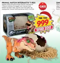 Extra Leker PRIMAL HATCH INTERAKTIV T-REX, NOK 999 tilbud