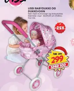 Extra Leker LISSI BABYDUKKE OG DUKKEVOGN, NOK 299 tilbud