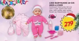 Extra Leker LISSI BABYDUKKE 28 CM MED 6 LYDER, NOK 279 tilbud
