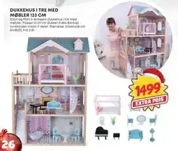 Extra Leker DUKKEHUS I TRE MED MØBLER 123 CM, NOK 1499 tilbud