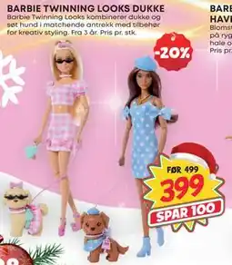Extra Leker BARBIE TWINNING LOOKS DUKKE, NOK 399 tilbud