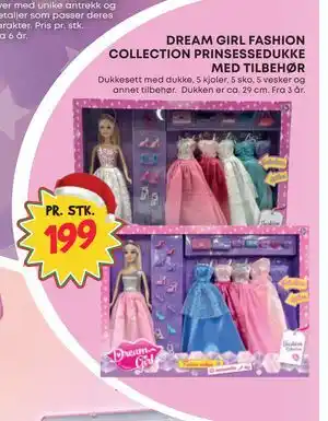 DREAM GIRL FASHION COLLECTION PRINSESSEDUKKE MED TILBEHØR, NOK 399