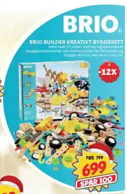 Extra Leker BRIO BUILDER KREATIVT BYGGESETT, NOK 699 tilbud