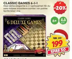 Extra Leker CLASSIC GAMES 6-I-1, NOK 199 tilbud