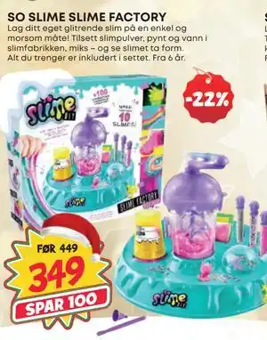 Extra Leker SO SLIME SLIME FACTORY, NOK 349 tilbud