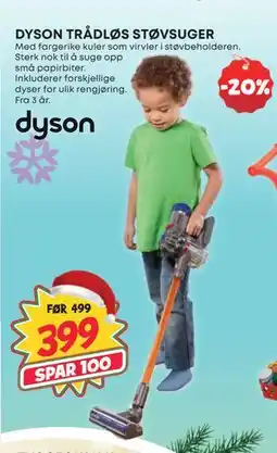 Extra Leker DYSON TRÅDLØS STØVSUGER, NOK 399 tilbud