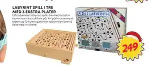 Extra Leker LABYRINT SPILL I TRE MED 3 EKSTRA PLATER, NOK 249 tilbud