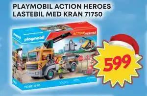 Extra Leker PLAYMOBIL ACTION HEROES LASTEBIL MED KRAN 71750, NOK 599 tilbud