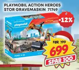 Extra Leker PLAYMOBIL ACTION HEROES STOR GRAVEMASKIN 71749, NOK 699 tilbud