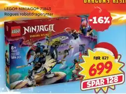 Extra Leker LEGO NINJAGO 71843 Rogues robotdragerytter, NOK 699 tilbud
