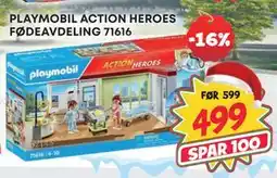 Extra Leker PLAYMOBIL ACTION HEROES FØDEAVDELING 71616, NOK 499 tilbud