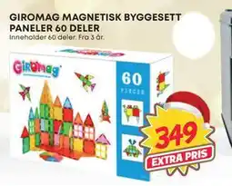 Extra Leker GIROMAG MAGNETISK BYGGESETT PANELER 60 DELER, NOK 349 tilbud