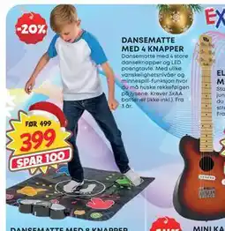 Extra Leker DANSEMATTE MED 4 KNAPPER, NOK 399 tilbud
