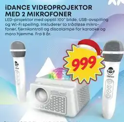 Extra Leker iDANCE VIDEOPROJEKTOR MED 2 MIKROFONER, NOK 999 tilbud