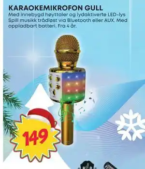 Extra Leker KARAOKEMIKROFON GULL, NOK 149 tilbud