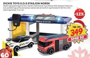 Extra Leker DICKIE TOYS S.O.S STASJON NORSK, NOK 349 tilbud