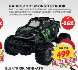Extra Leker RADIOSTYRT MONSTERTRUCK, NOK 499 tilbud