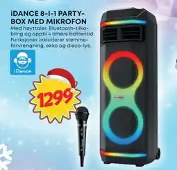 Extra Leker iDANCE 8-1-1 PARTY-BOX MED MIKROFON, NOK 1299 tilbud