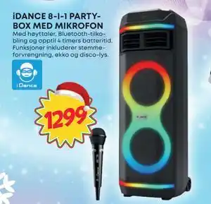 Extra Leker iDANCE 8-1-1 PARTY-BOX MED MIKROFON, NOK 1299 tilbud