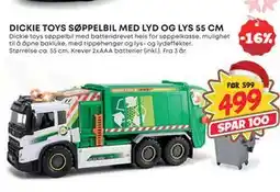 Extra Leker DICKIE TOYS SØPPELBIL MED LYD OG LYS 55 CM, NOK 499 tilbud