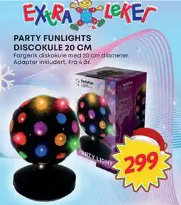 Extra Leker PARTY FUNLIGHTS DISCOKULE 20 CM, NOK 299 tilbud