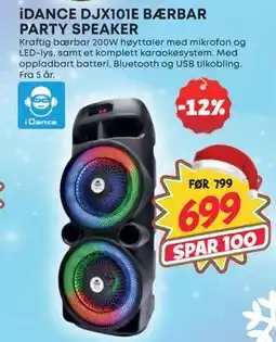 Extra Leker iDANCE DJX101E BÆRBAR PARTY SPEAKER, NOK 699 tilbud