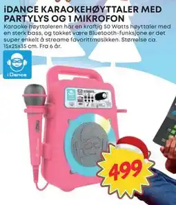 Extra Leker iDANCE KARAOKEHØYTTALER MED PARTYLYS OG 1 MIKROFON, NOK 499 tilbud