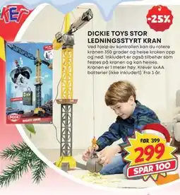 Extra Leker DICKIE TOYS STOR LEDNINGSSTYRT KRAN, NOK 299 tilbud