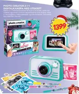 Extra Leker PHOTO CREATOR 3-I-1 DIGITALKAMERA MED UTSKRIFT, NOK 1399 tilbud