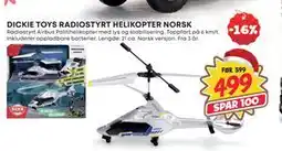 Extra Leker DICKIE TOYS RADIOSTYRT HELIKOPTER NORSK, NOK 499 tilbud