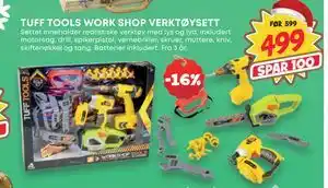 Extra Leker TUFF TOOLS WORK SHOP VERKTØYSETT, NOK 499 tilbud