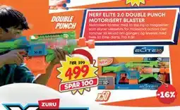 Extra Leker NERF ELITE 2.0 DOUBLE PUNCH MOTORISERT BLASTER, NOK 499 tilbud