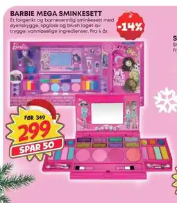Extra Leker BARBIE MEGA SMINKESETT, NOK 299 tilbud